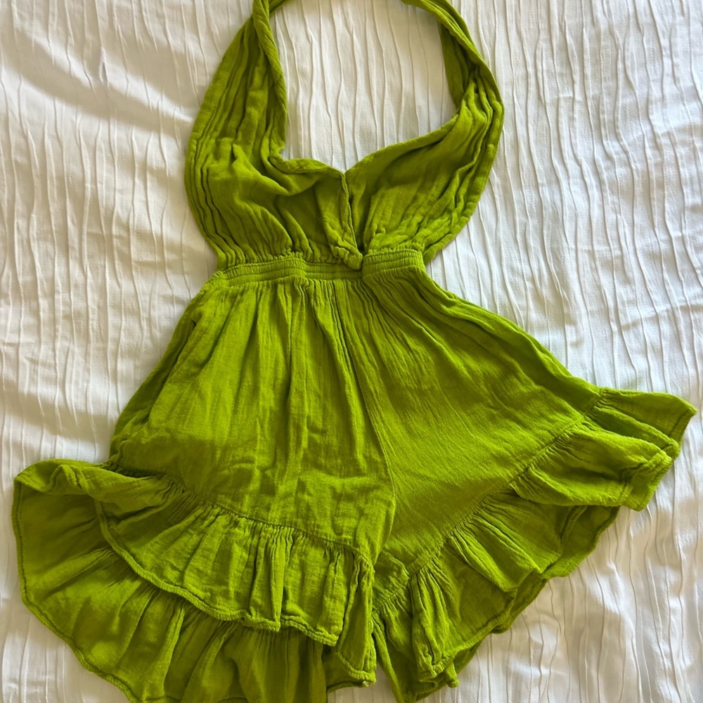 Vibrant Green Halter Romper